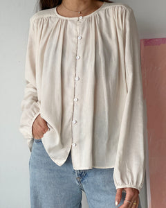A Bronze Age Easy Blouse, Round Neck Relaxed, Canada-Tops-Salt-XS-abronzeage.com