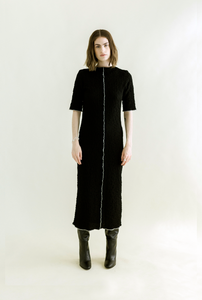 A Bronze Age Oracle Wavy Dress, Bodycon Fitted Dress, Canada-Dresses-Black-XS-abronzeage.com
