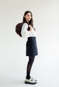 A Bronze Age Bristol Mini Skirt, Wool Wrap Skirt, Canada-Skirts-abronzeage.com