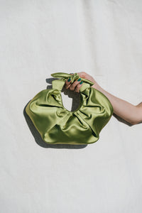 A Bronze Age Kiku Satin Croissant Bag, Evening Bag, Canada-Handbags-abronzeage.com