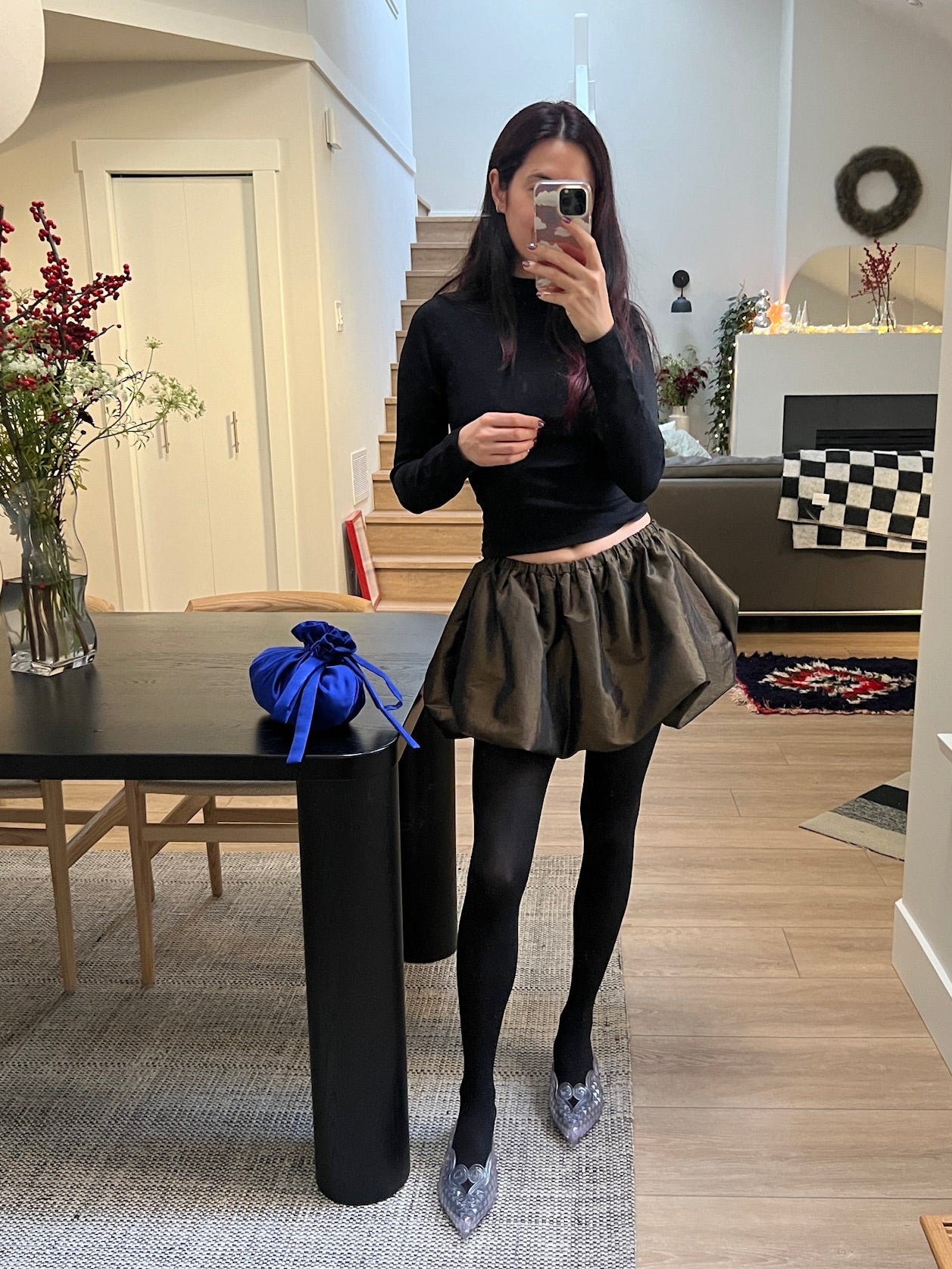 A Bronze Age Spade Skirt, Elasticated Balloon Mini Skirt with Gathers | Made in Canada-Skirts-abronzeage.com