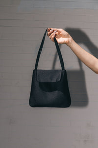 A Bronze Age Alice Bag, Satin Top Flap Evening Bag, Canada-Handbags-Black-abronzeage.com