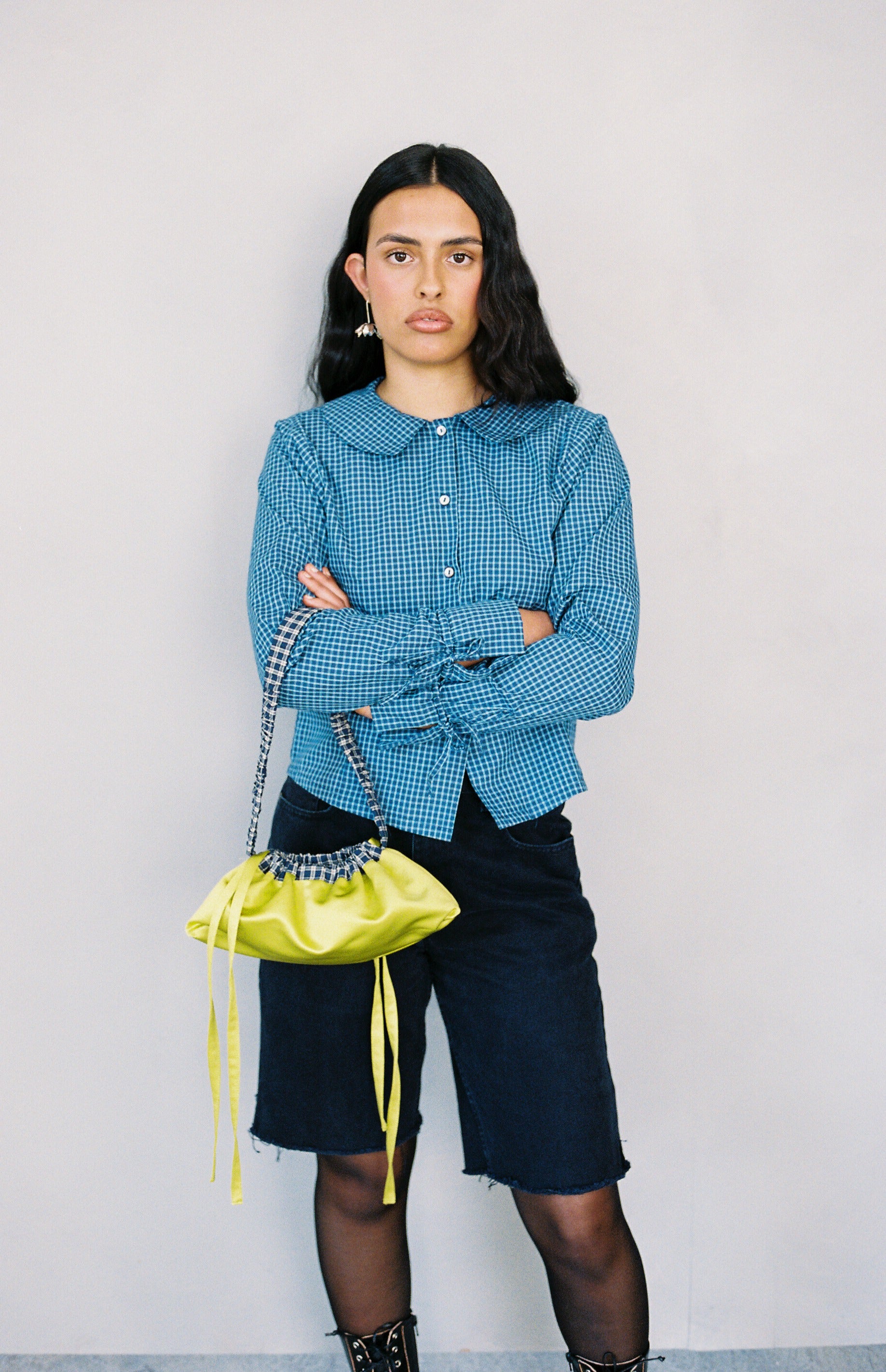 Peter Button Down Shirt with Peter Pan Collar - Ready To Ship-Tops-Lou Gingham-XS-abronzeage.com