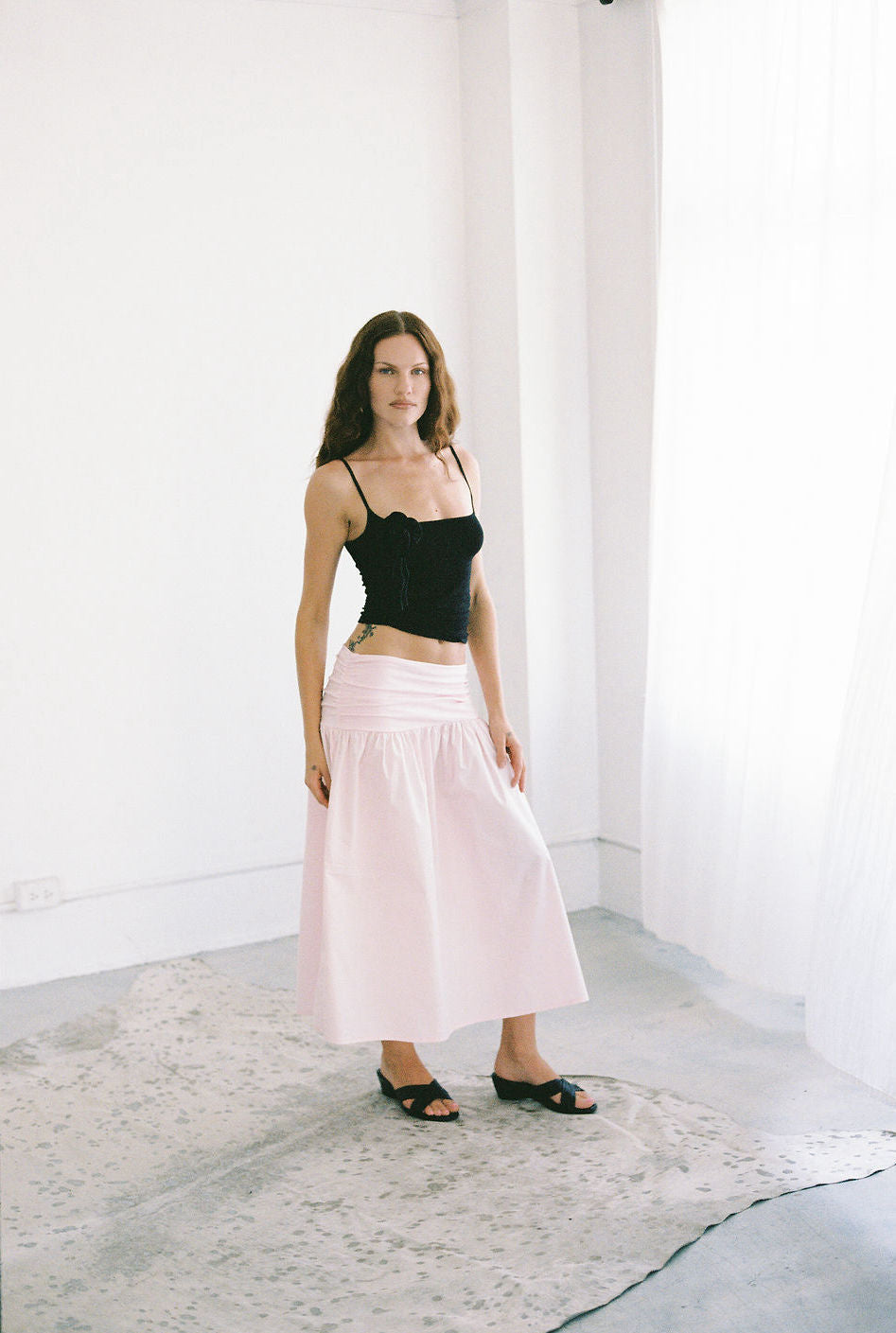 Nina Ruched Waist Skirt - Ready To Ship-Skirts-abronzeage.com