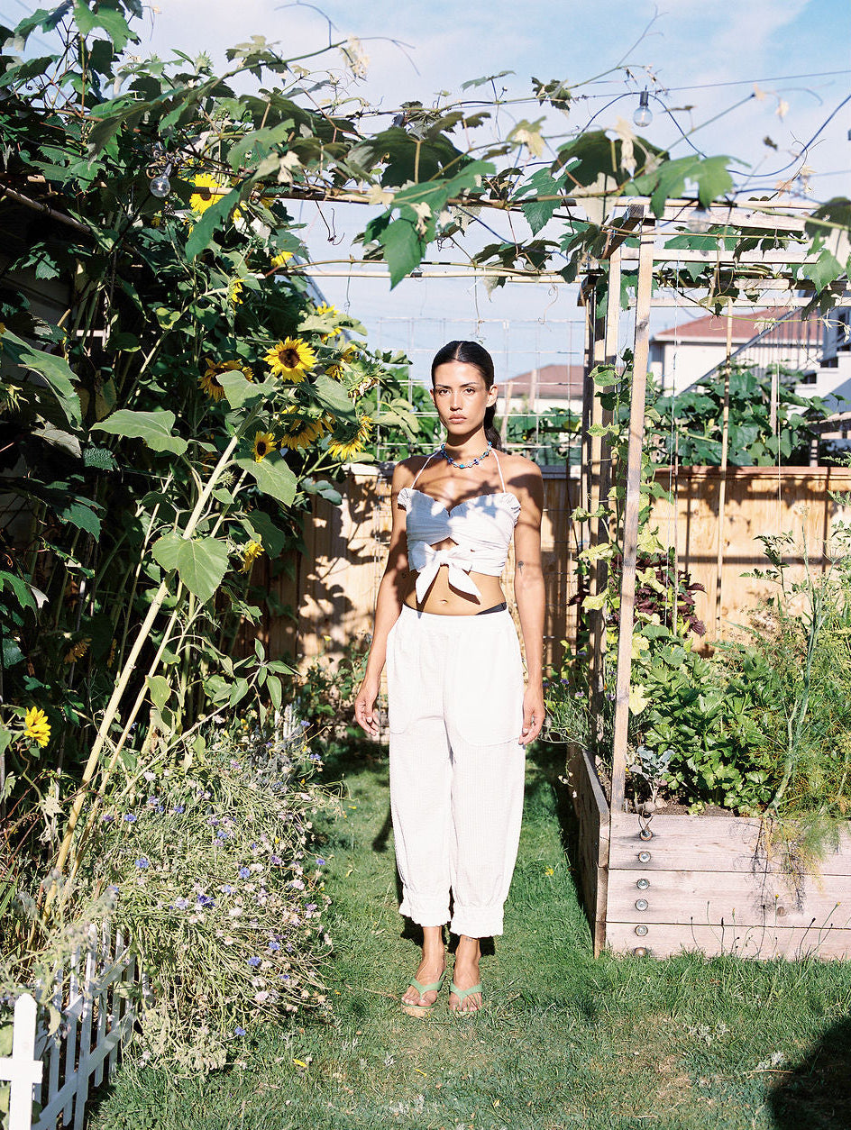 Bloome Bloomer-Style Pant with Gathered Ankle and Elastic Waist | Made in Canada-Pants-abronzeage.com
