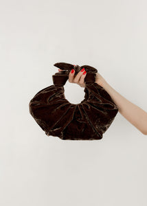 A Bronze Age Kiku Satin Croissant Bag, Evening Bag, Canada-Handbags-Eclipse Velvet-abronzeage.com