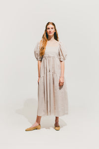 A Bronze Age Sonnet Dress, Puff Sleeve Cotton Maxi Dress, Canada-Dresses-Country Floral-SML-abronzeage.com