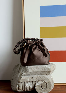 A Bronze Age Amy Purse, Ruffled Handle Satin Evening Bag, Canada-Handbags-abronzeage.com