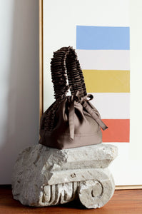 A Bronze Age Amy Purse, Ruffled Handle Satin Evening Bag, Canada-Handbags-Root-abronzeage.com