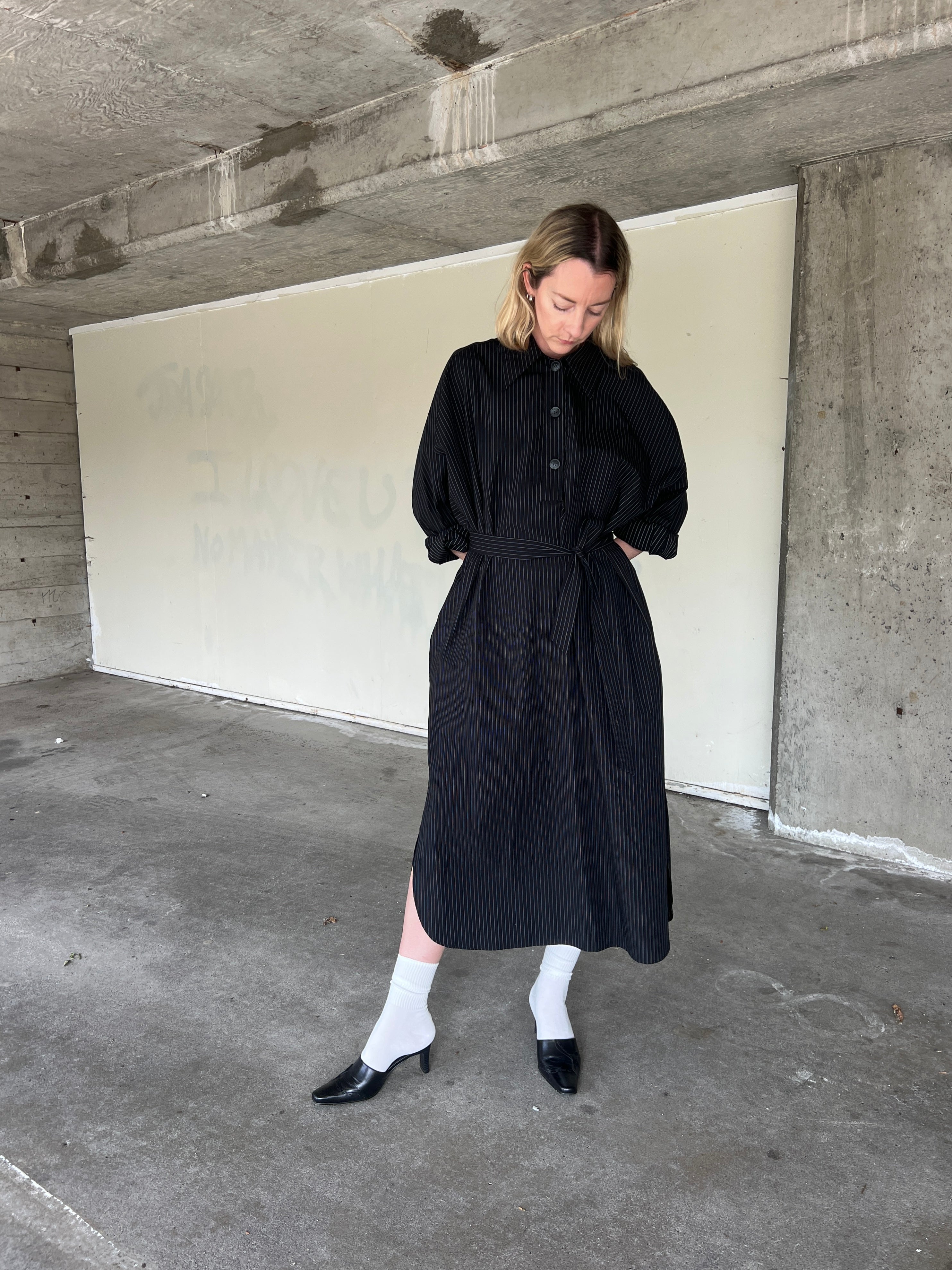 A Bronze Age Andi Dress, Oversized Cotton Shirt Dress | Made in Canada-Dresses-abronzeage.com