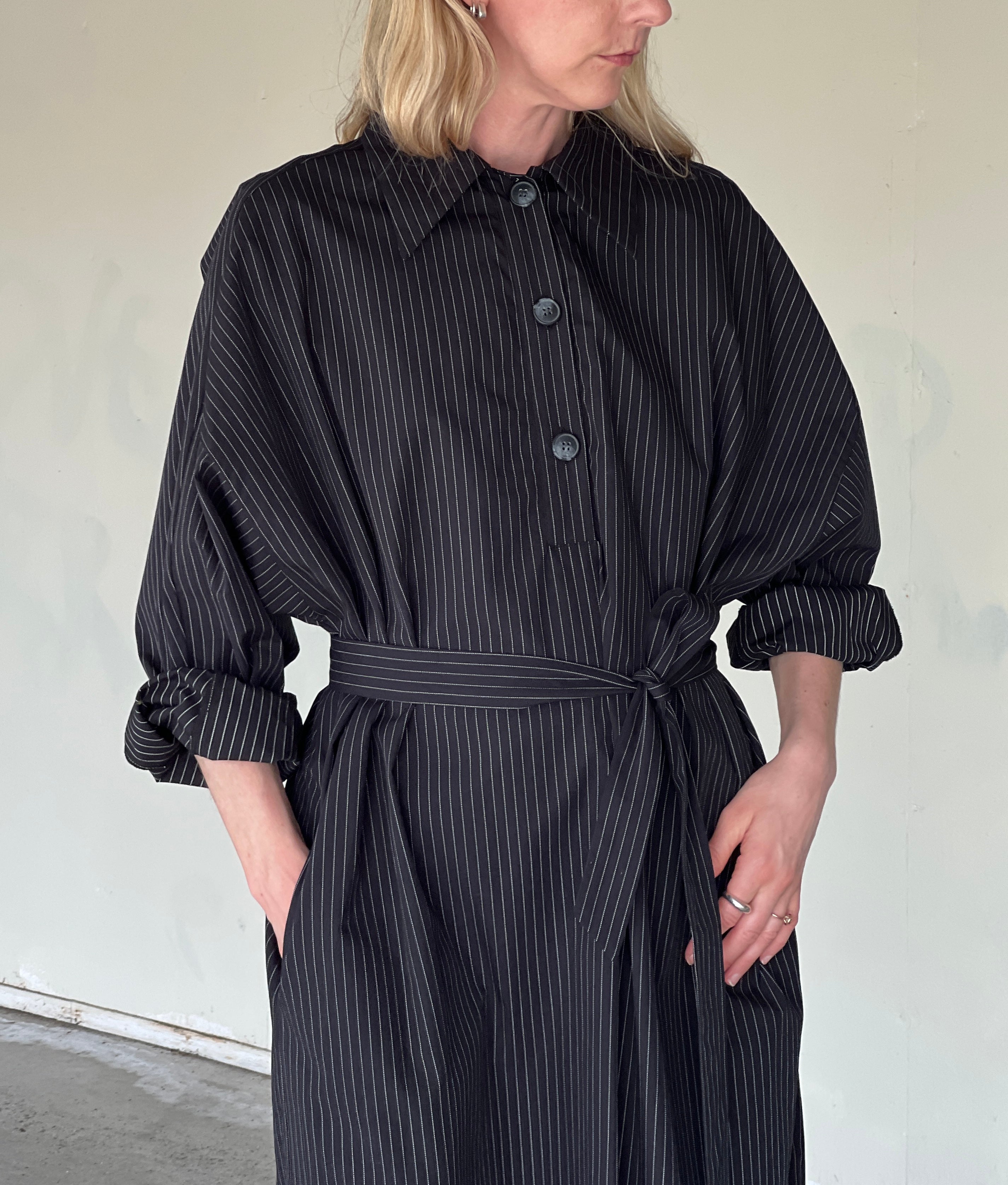 A Bronze Age Andi Dress, Oversized Cotton Shirt Dress | Made in Canada-Dresses-abronzeage.com