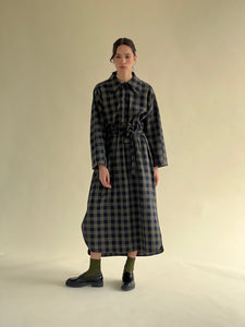 A Bronze Age Andi Dress, Oversized Cotton Shirt Dress, Canada-Dresses-Darian Check-XS-abronzeage.com