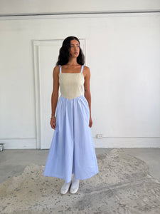 A Bronze Age Aura Dress, Basque Waistline & Bodice Detail, with Pockets