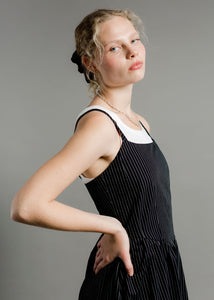 A Bronze Age Aura Dress, Basque Waistline & Bodice Detail, with Pockets | Handcrafted in Vancouver Canada-Dresses-abronzeage.com