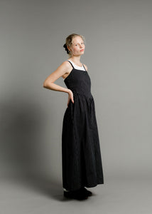 A Bronze Age Aura Dress, Basque Waistline & Bodice Detail, with Pockets | Handcrafted in Vancouver Canada-Dresses-abronzeage.com