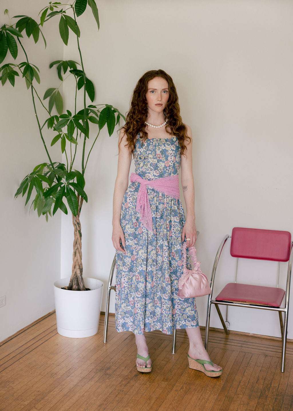 A Bronze Age Aura Dress, Basque Waistline & Bodice Detail with Pockets | Made in Canada-Dresses-Faerie Floral-XS-abronzeage.com