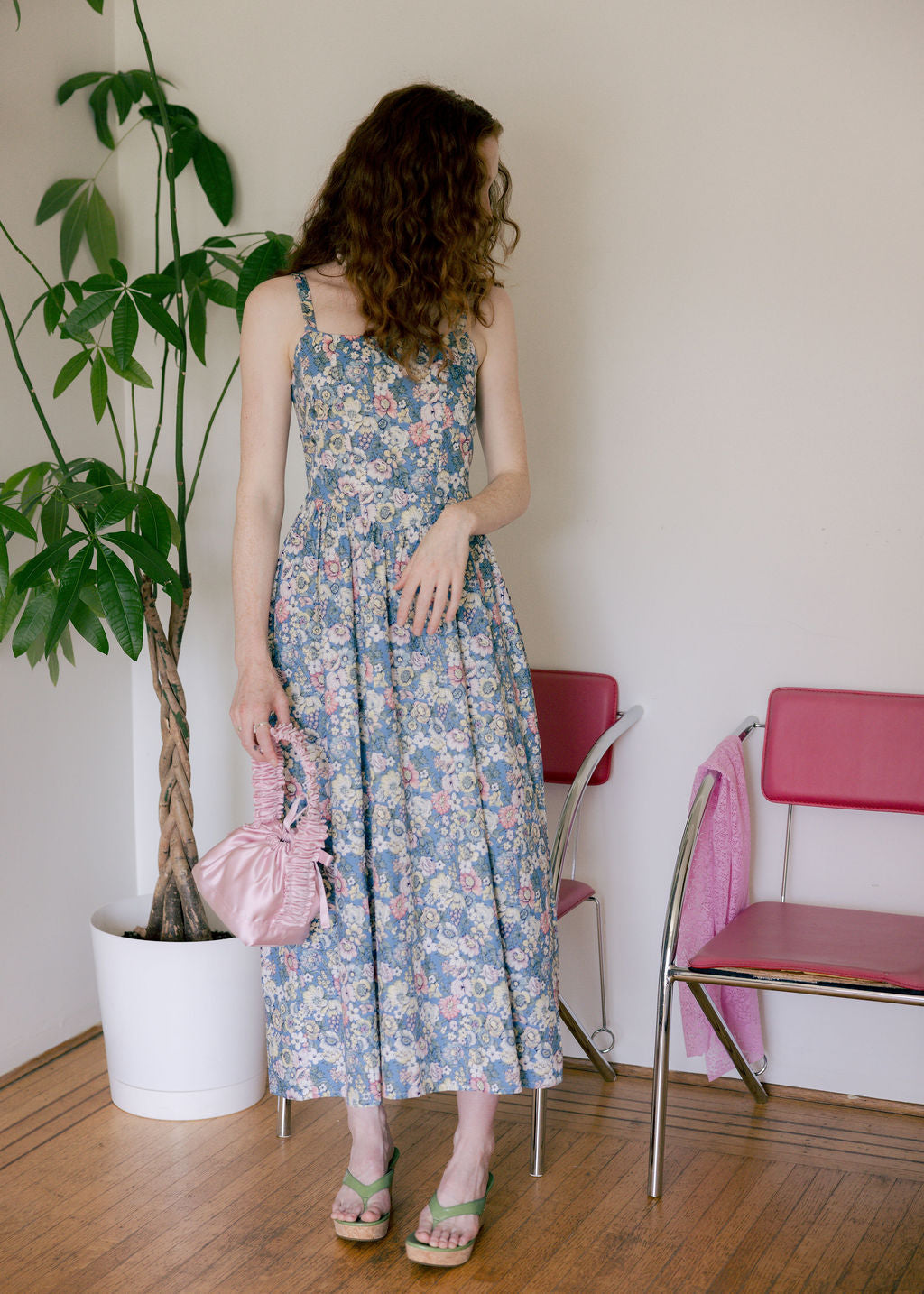 A Bronze Age Aura Dress, Basque Waistline & Bodice Detail, with Pockets | Handcrafted in Vancouver Canada-Dresses-abronzeage.com