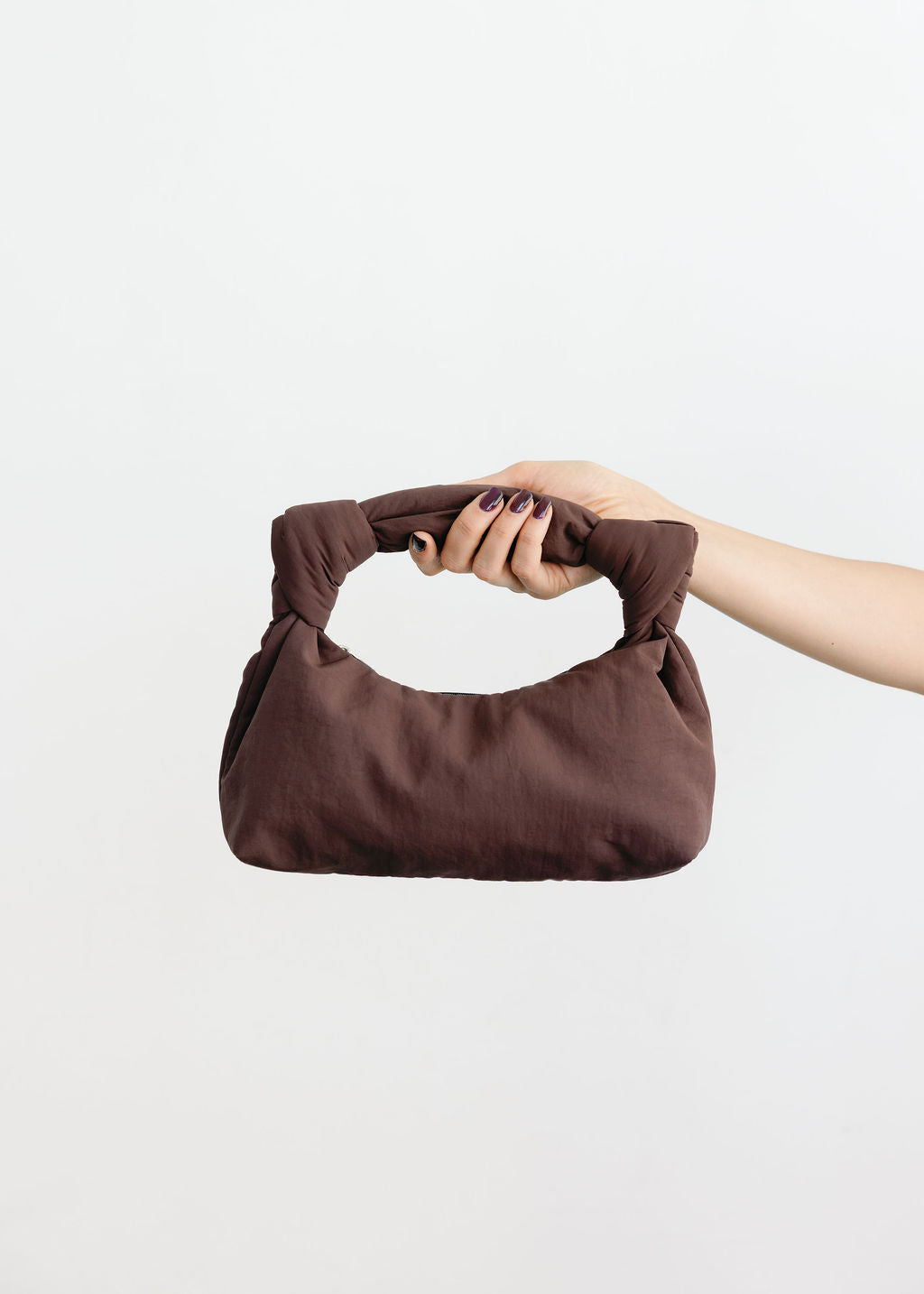 A Bronze Age Bambi Bag, Zip Closure Padded Handbag | Made in Canada-Handbags-Chocolate Nylon-abronzeage.com