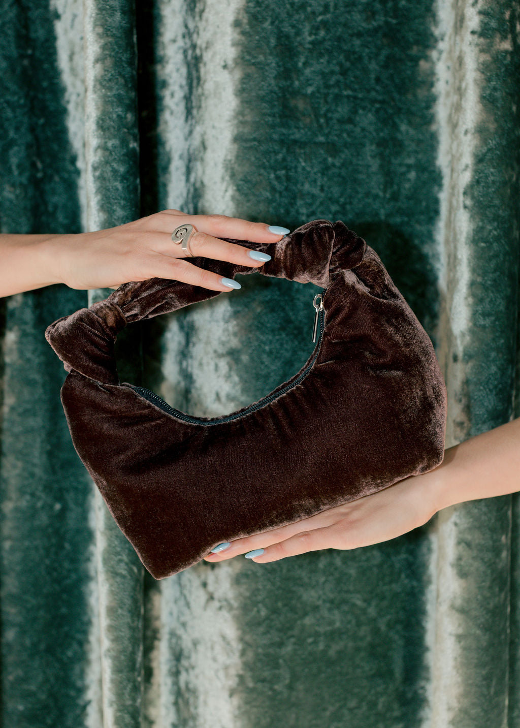 A Bronze Age Bambi Bag, Zip Closure Padded Handbag | Made in Canada-Handbags-Eclipse Velvet-abronzeage.com