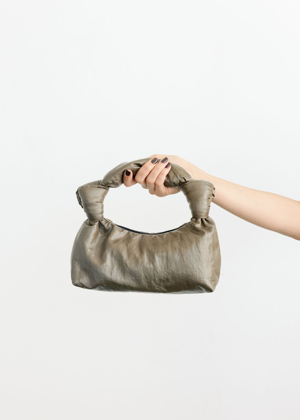 A Bronze Age Bambi Bag, Zip Closure Padded Handbag | Made in Canada-Handbags-Metallic Moss-abronzeage.com