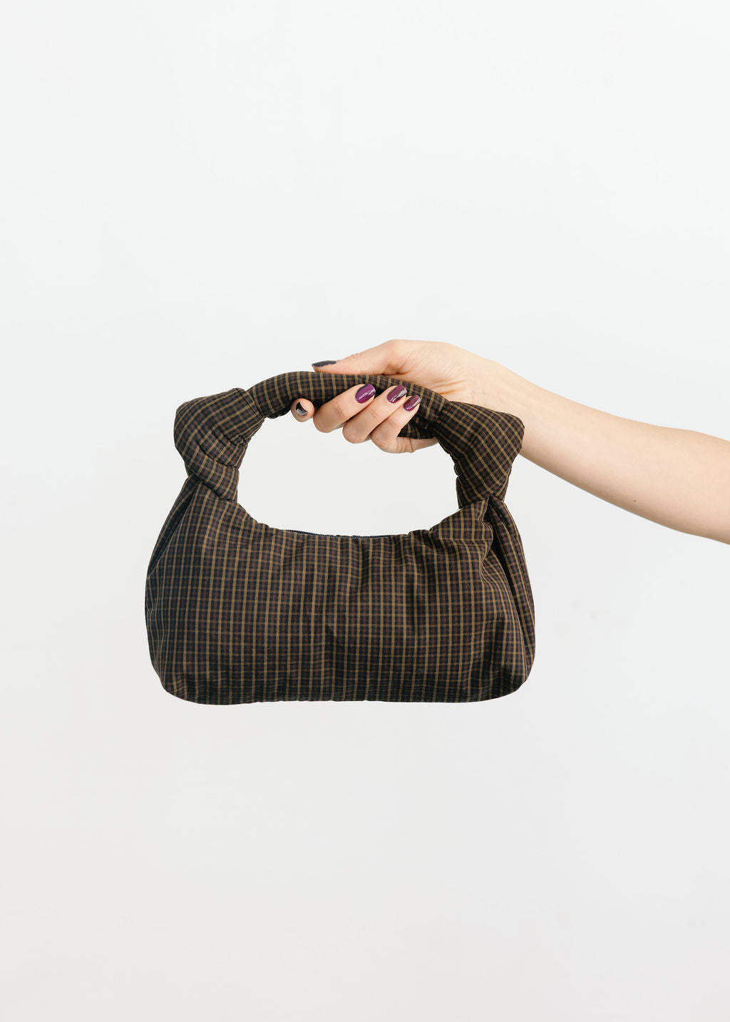 A Bronze Age Bambi Bag, Zip Closure Padded Handbag | Made in Canada-Handbags-Toasted Gingham-abronzeage.com