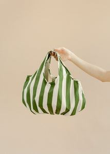 A Bronze Age Bao Bag, Cotton Twill Two Handle Handbag, Canada-Handbags-Beach Stripe-abronzeage.com