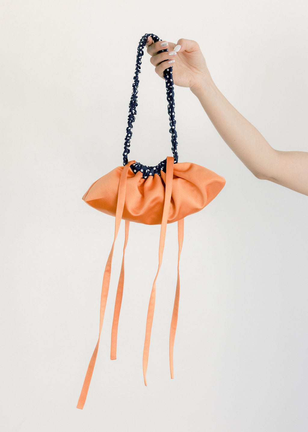 -Handbags-Tangerine/Navy Polkadot-OS-abronzeage.com