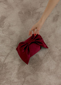 A Bronze Age Bento Clutch, Satin Handbag with Bow | Made in Canada-Handbags-abronzeage.com