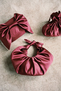 A Bronze Age Bento Clutch, Satin Handbag with Bow | Made in Canada-Handbags-abronzeage.com