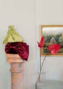 A Bronze Age Bento Clutch, Satin Handbag with Bow | Made in Canada-Handbags-abronzeage.com