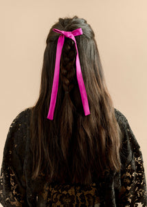 A Bronze Age Betty Bow, 100% Silk Bow on Slim Scrunchie, Canada-Hair-Mulberry-abronzeage.com