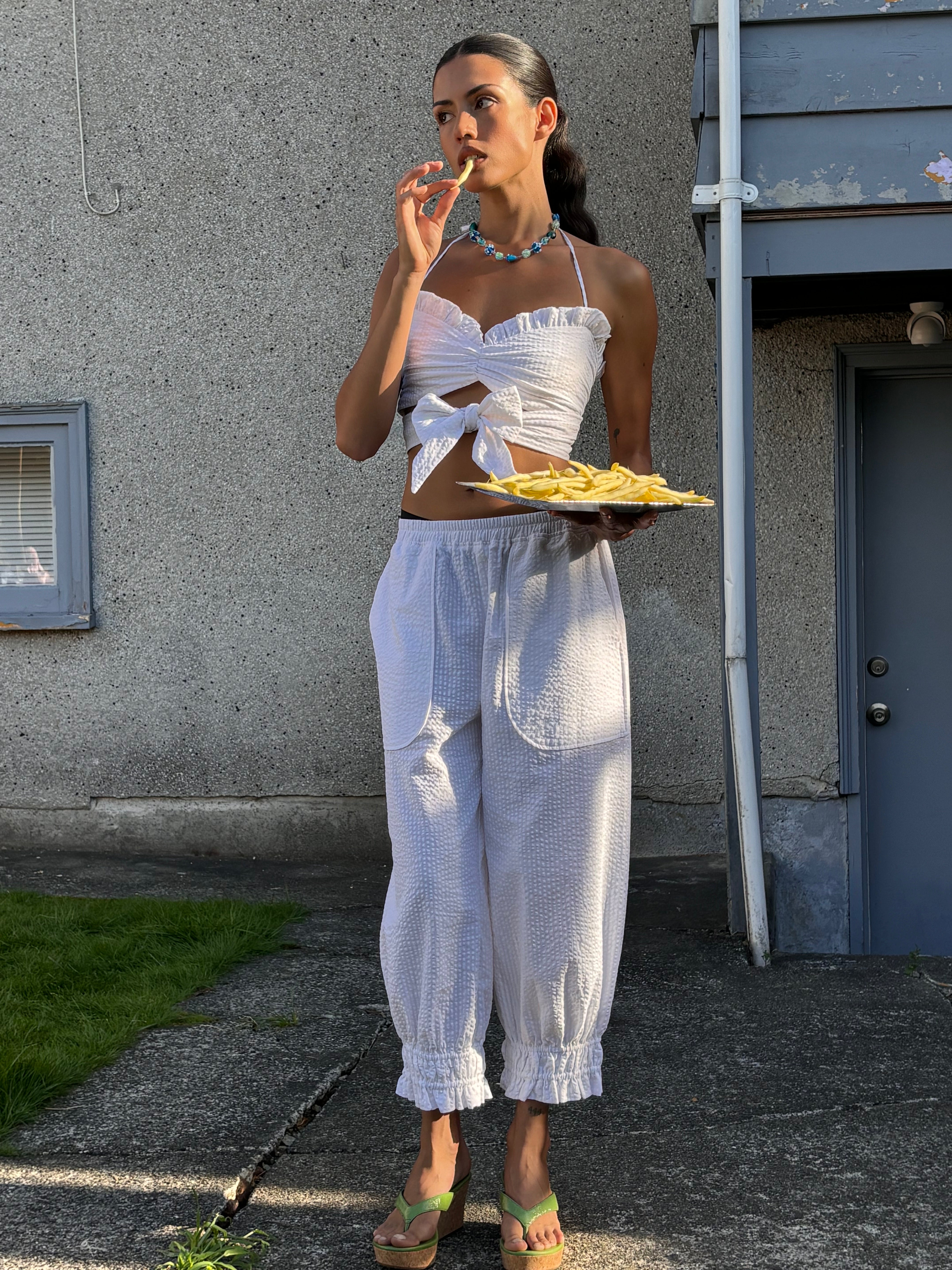 Bloome Bloomer-Style Pant with Gathered Ankle and Elastic Waist | Made in Canada-Pants-abronzeage.com