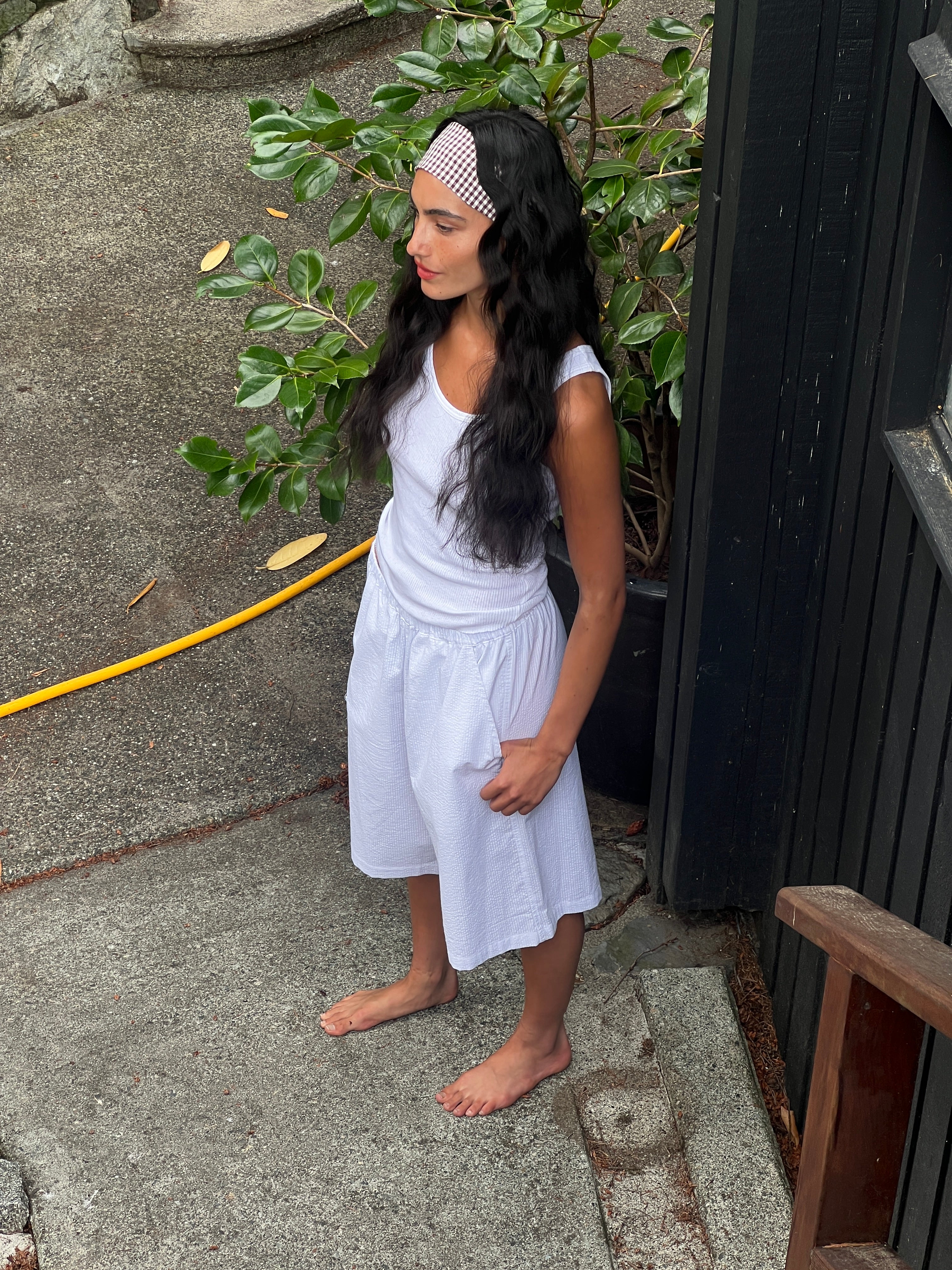 A Bronze Age Blossom Shorts, Wide Leg Long Shorts with Pockets | Made in Canada-Shorts-abronzeage.com