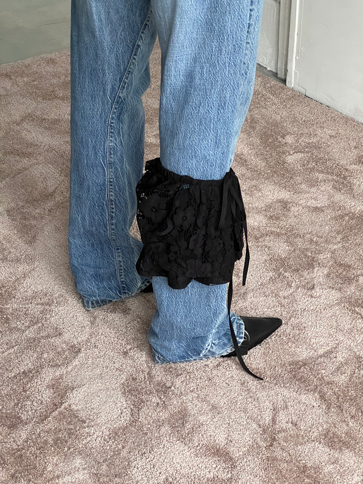 A Bronze Age Chamberlain Wrap, Adjustable Lace Wrap with Ruffle Detail | Made in Canada-Skirts-abronzeage.com