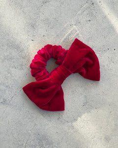 A Bronze Age Chubby Hair Bow Scrunchie, Canada-Hair-Ruby Velvet-abronzeage.com