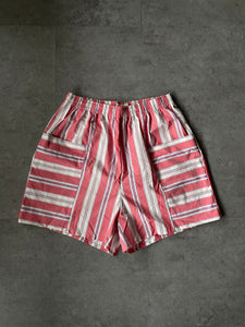 A Bronze Age Clive High Waist Short, Gathered Shorts with Pockets, Canada-Shorts-Watermelon Stripe-XS-abronzeage.com