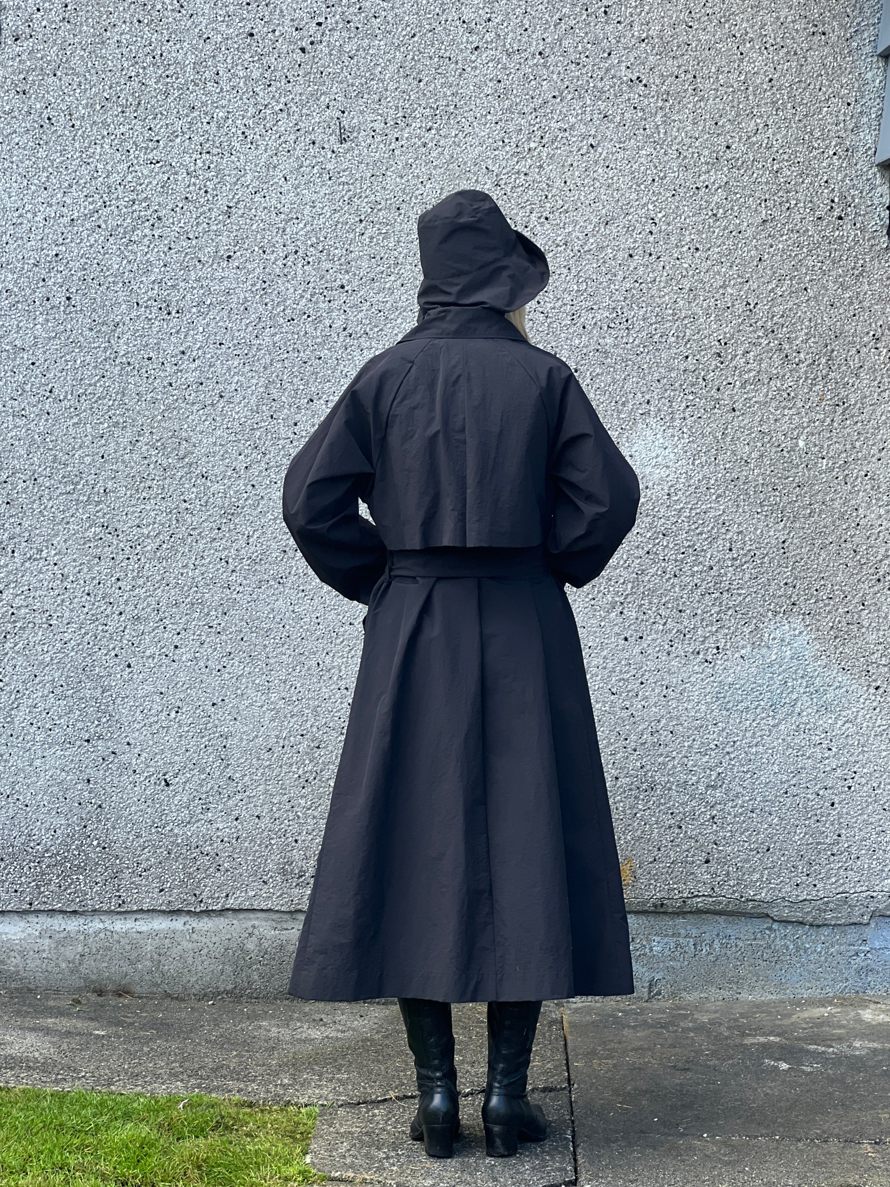 A Bronze Age Cory Trench Coat, Exaggerated Pointed Collar with Welt Pockets | Made in Canada-Jackets and Vests-abronzeage.com