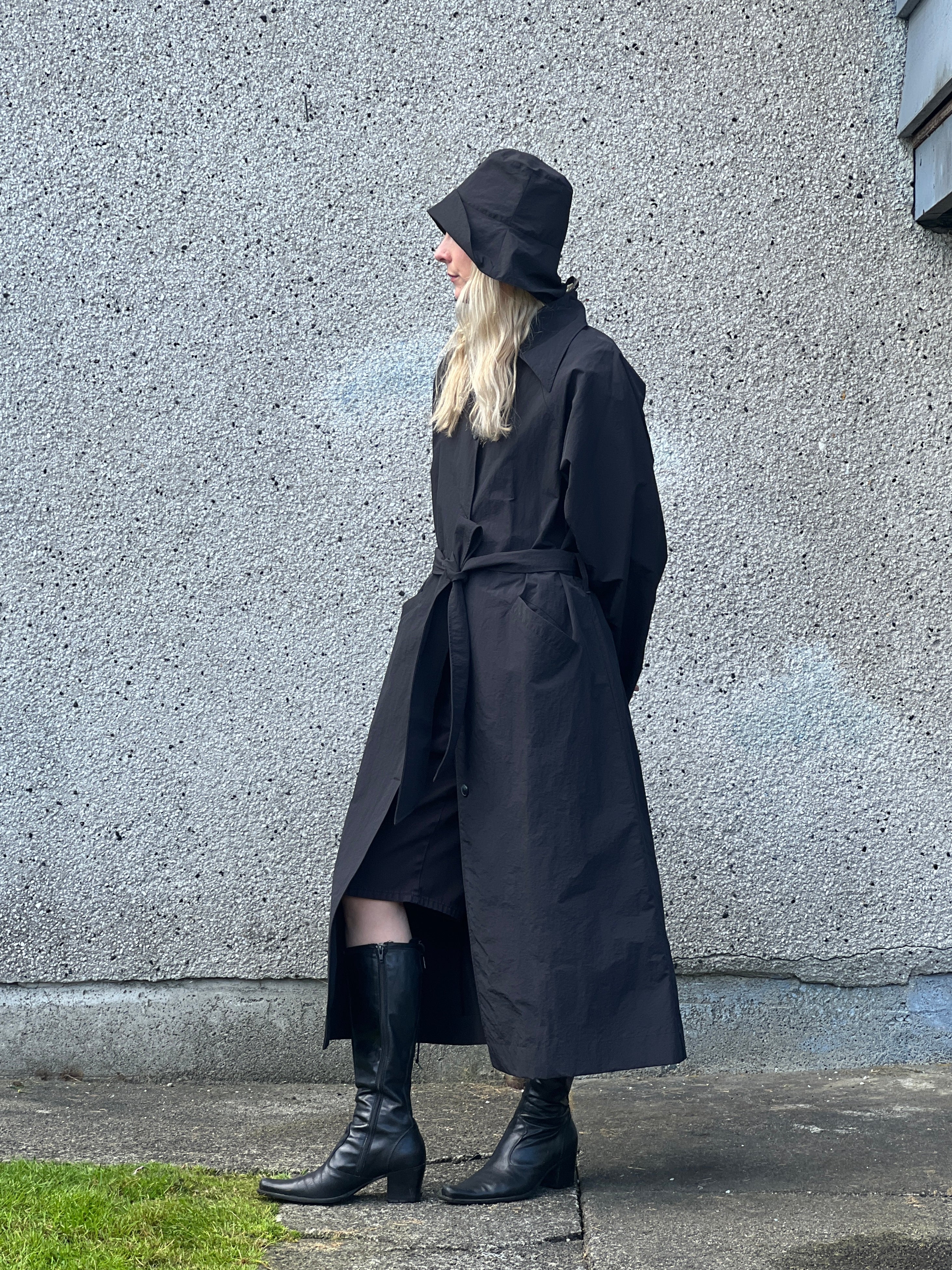 A Bronze Age Cory Trench Coat, Exaggerated Pointed Collar with Welt Pockets | Made in Canada-Jackets and Vests-abronzeage.com