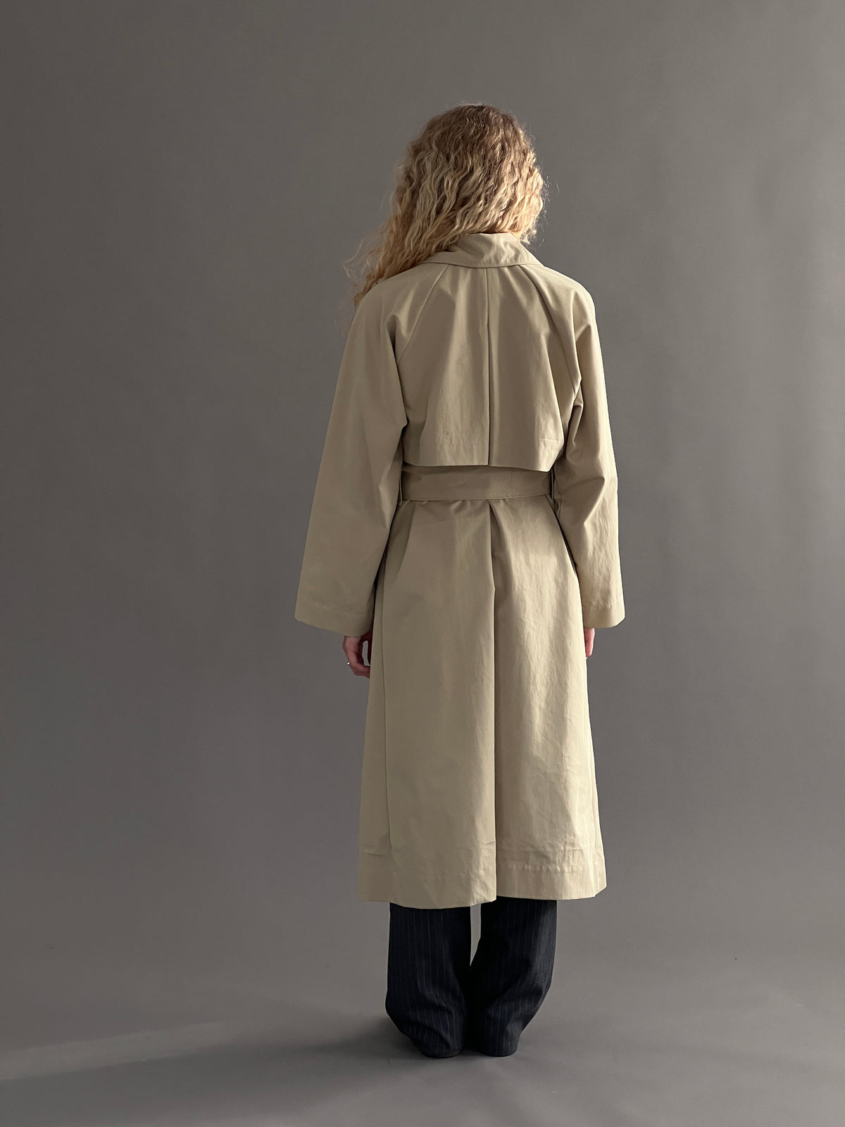 A Bronze Age Cory Trench Coat, Exaggerated Pointed Collar with Welt Pockets | Made in Canada-Jackets and Vests-abronzeage.com