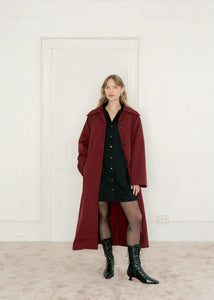 A Bronze Age Cory Trench Coat, Exaggerated Pointed Collar with Welt Pockets | Made in Canada-Jackets and Vests-abronzeage.com