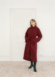 A Bronze Age Cory Trench Coat, Exaggerated Pointed Collar with Welt Pockets | Made in Canada-Jackets and Vests-abronzeage.com