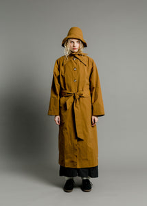 A Bronze Age Cory Trench Coach, Welt Pockets, Handcrafted in Vancouver, Canada-Jackets and Vests-Tobacco Nylon-XS-abronzeage.com