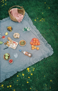 A Bronze Age Croquet Picnic Blanket Ruffle Trimmed | Handcrafted in Vancouver Canada-Blankets-abronzeage.com