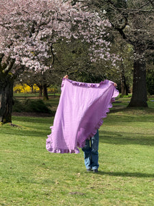 A Bronze Age Croquet Picnic Blanket, Ruffle Trimmed | Handcrafted in Vancouver Canada-Blankets-abronzeage.com