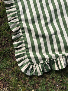 A Bronze Age Croquet Picnic Blanket, Ruffle Trimmed | Handcrafted in Vancouver Canada-Blankets-abronzeage.com