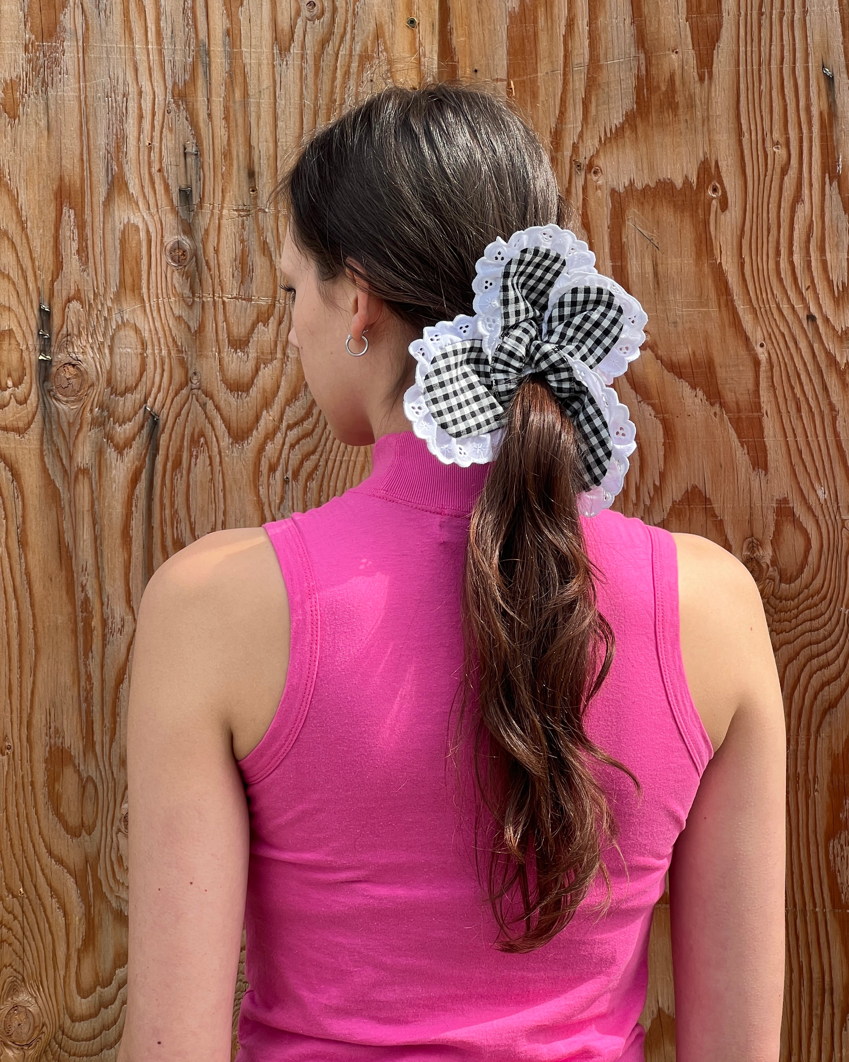 A Bronze Age Daisy Hair Scrunchie, Eyelet Trim Scrunchie | Made in Canada-Hair-abronzeage.com