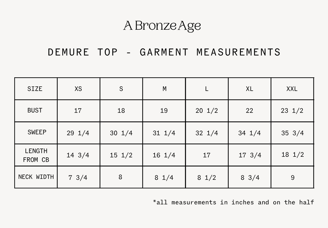 Fit and measurements