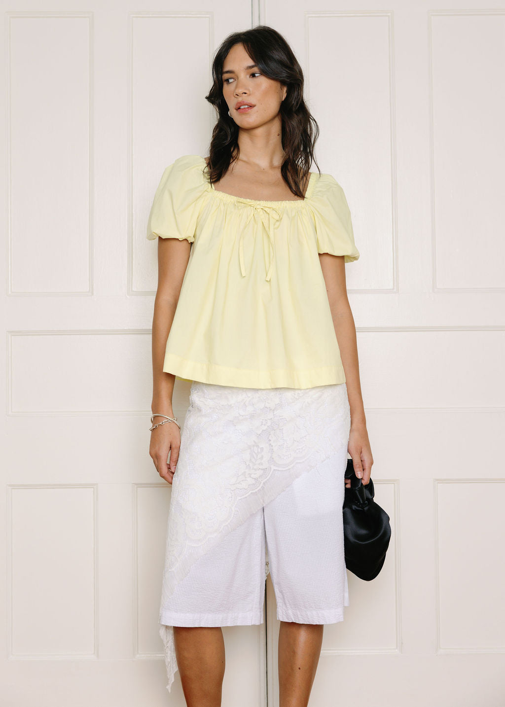 Demure Cotton Puff Sleeve Blouse - Ready To Ship-Tops-Sol Yellow-XS-abronzeage.com