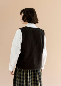 A Bronze Age Dylan Insulated V-Neck Vest, Cotton Vest with Pockets, Canada-Jackets and Vests-abronzeage.com