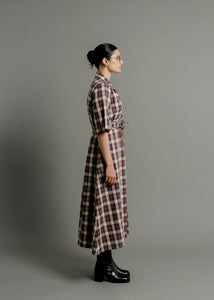 A Bronze Age Eden Dress, Collared, Corset-Style, Tie-Up Dress with Pockets | Handcrafted in Vancouver Canada-Dresses-abronzeage.com